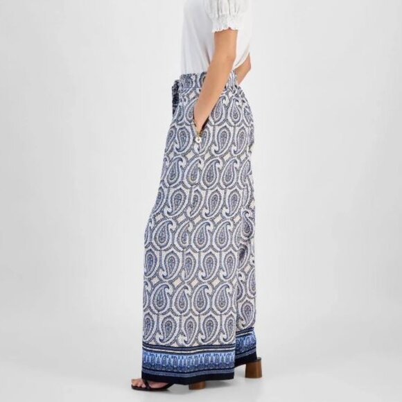 Tommy Hilfiger Paisley Wide Leg Pants Size Medium - Picture 2 of 8